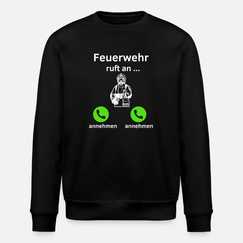 Feuerwehr ruft an - annehmen oder annehmen? - Stanley/Stella Unisex Bio-Sweatshirt ROLLER - Schwarz