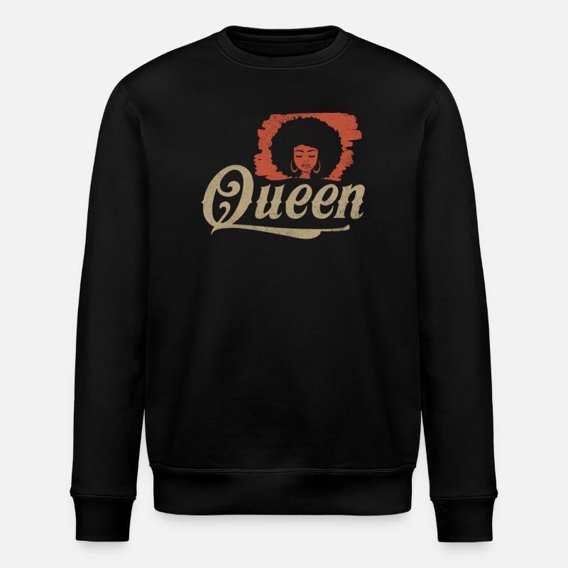Queen Afro Silhouette - Stanley/Stella ROLLER Unisex Organic Sweatshirt - black