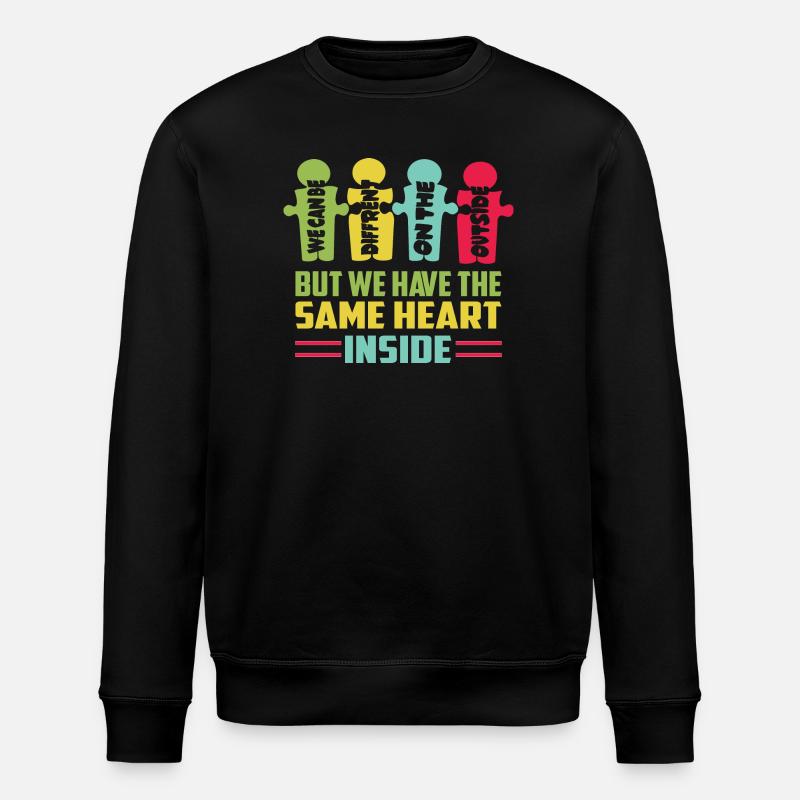 Everyone has the same heart - Stanley/Stella ROLLER Unisex Organic Sweatshirt - black