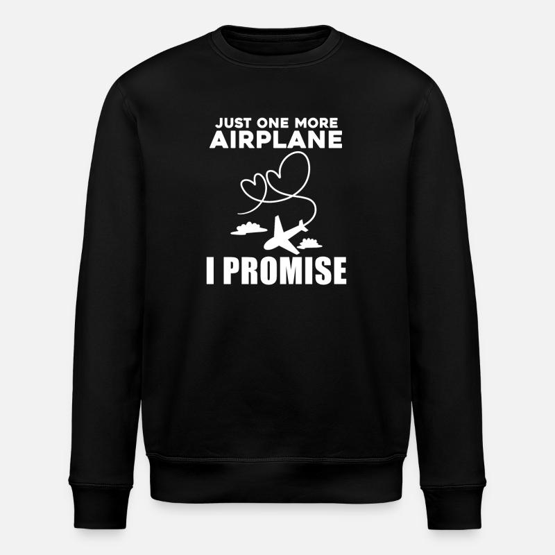 Airplanes Airplane Pilot Gift - Stanley/Stella ROLLER Unisex Organic Sweatshirt - black