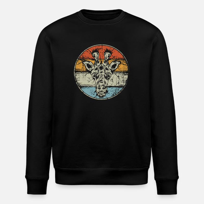 Girafe millésimée - Sweat bio ROLLER Stanley/Stella Unisexe - noir