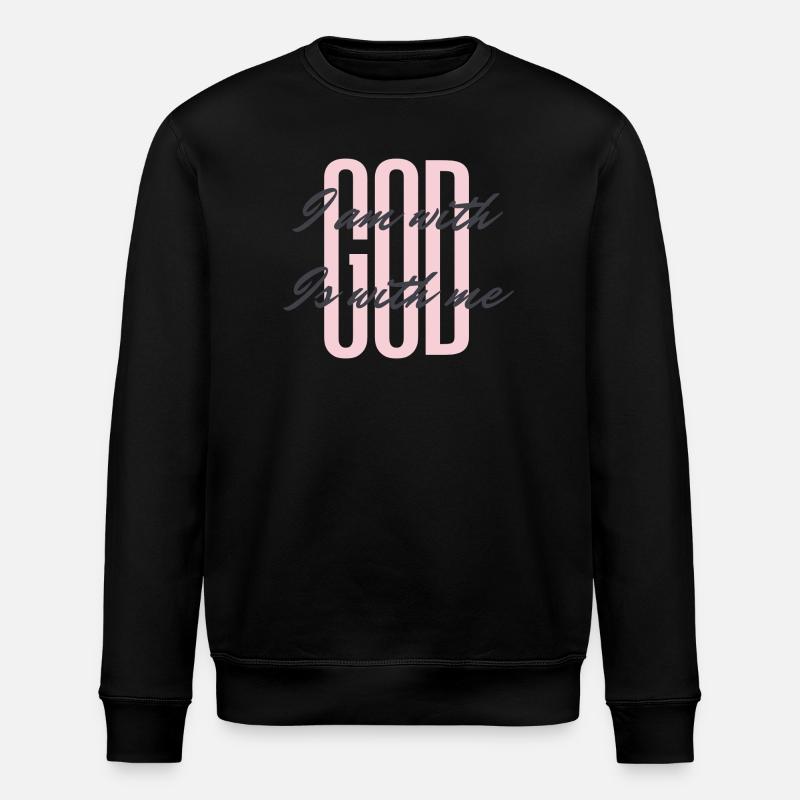 God is with me - Stanley/Stella ROLLER Unisex Organic Sweatshirt - black