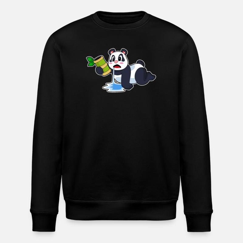 Panda Bamboo - Stanley/Stella ROLLER Unisex Organic Sweatshirt - black