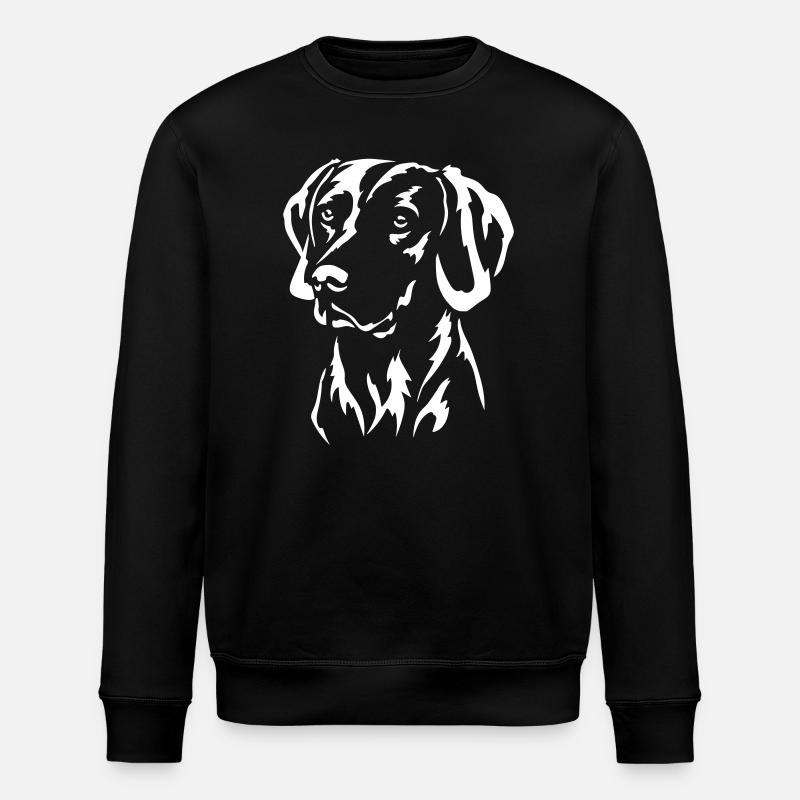 Weimaraner Kopf "Black Edition" - Stanley/Stella ROLLER Unisex Organic Sweatshirt - black