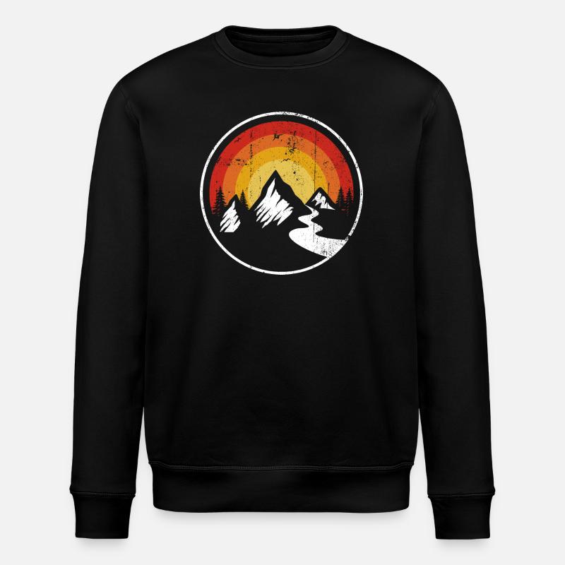 Sunset Summit Trail - Stanley/Stella ROLLER Unisex Organic Sweatshirt - black