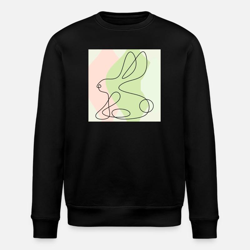 EASTER BUNNY LINE DRAWING - Stanley/Stella ROLLER Unisex Organic Sweatshirt - black