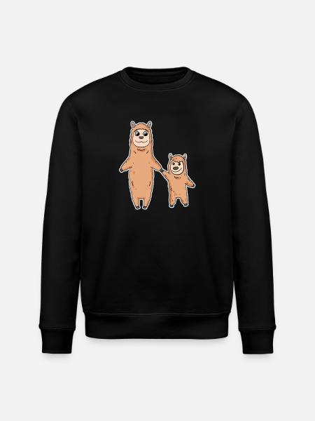 Lama avec bébé lama - Sweat bio ROLLER Stanley/Stella Unisexe - noir