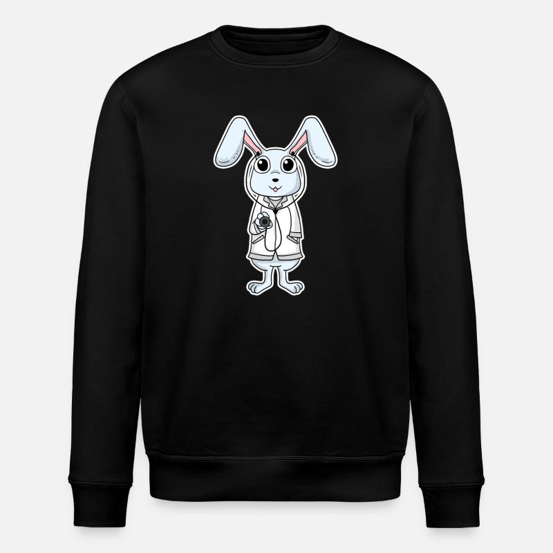 Arzt Tierarzt Hase - Stanley/Stella Unisex Bio-Sweatshirt ROLLER - Schwarz