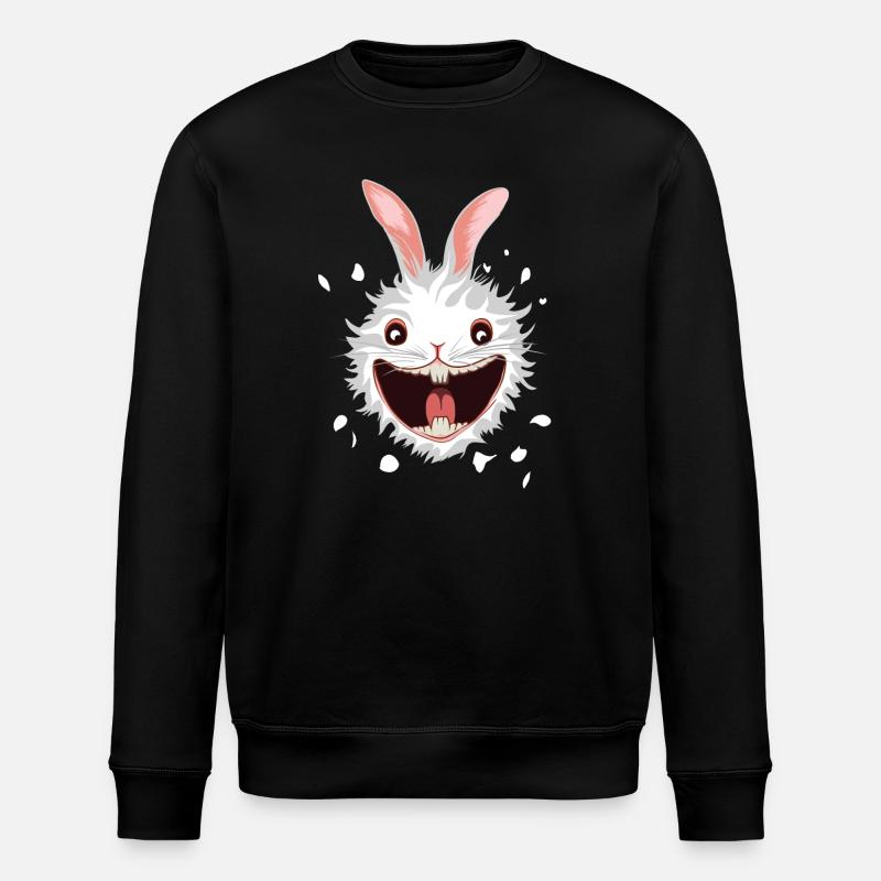 Weißer Kaninchenkopf - Stanley/Stella Unisex Bio-Sweatshirt ROLLER - Schwarz