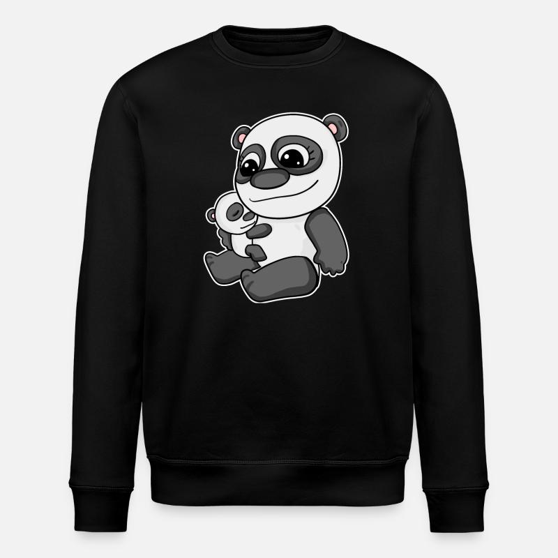Famille - Panda avec bébé panda - Sweat bio ROLLER Stanley/Stella Unisexe - noir