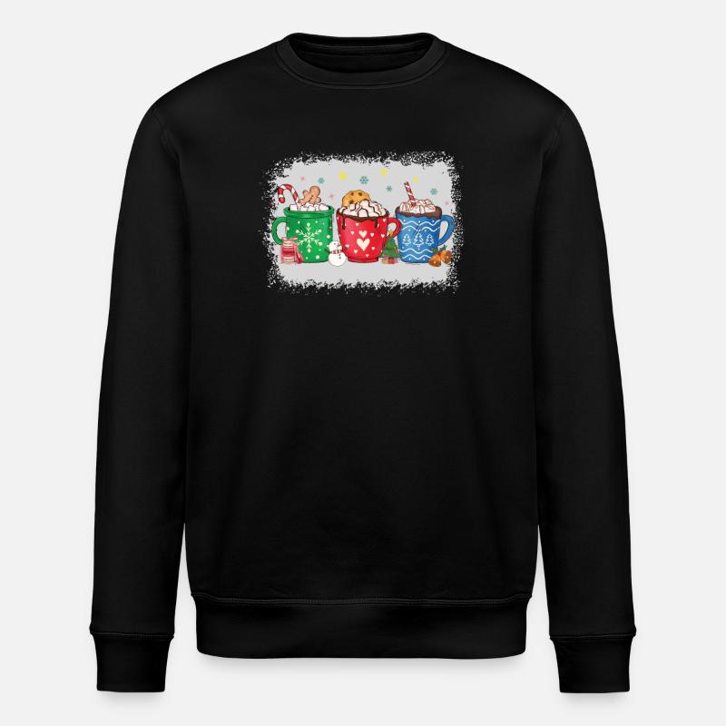 Hot Christmas Chocolate Peppermint Mocha - Stanley/Stella ROLLER Unisex Organic Sweatshirt - black
