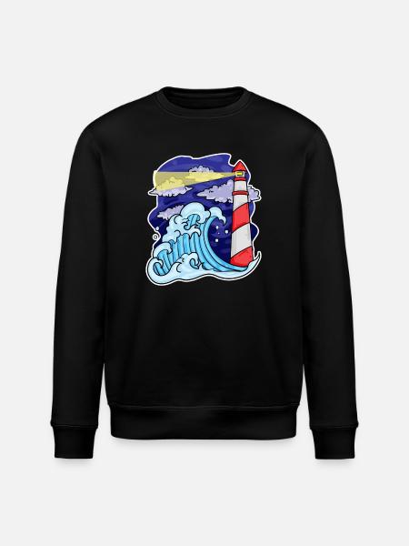 Lighthouse Coast Sea Sea - Stanley/Stella ROLLER Unisex Organic Sweatshirt - black