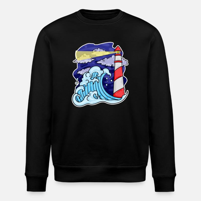 Phare Côte Mer Mer - Sweat bio ROLLER Stanley/Stella Unisexe - noir