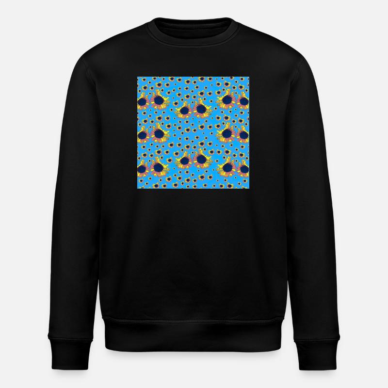 coole blumenmuster, tolles sonnenblumenmuster - Stanley/Stella Unisex Bio-Sweatshirt ROLLER - Schwarz