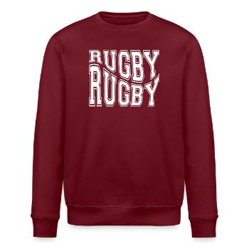 Rugby, Rugby-Sport, Rugby-Humor - Stanley/Stella Unisex Bio-Sweatshirt ROLLER - Burgunderrot - Vorne - Nik (191cm)