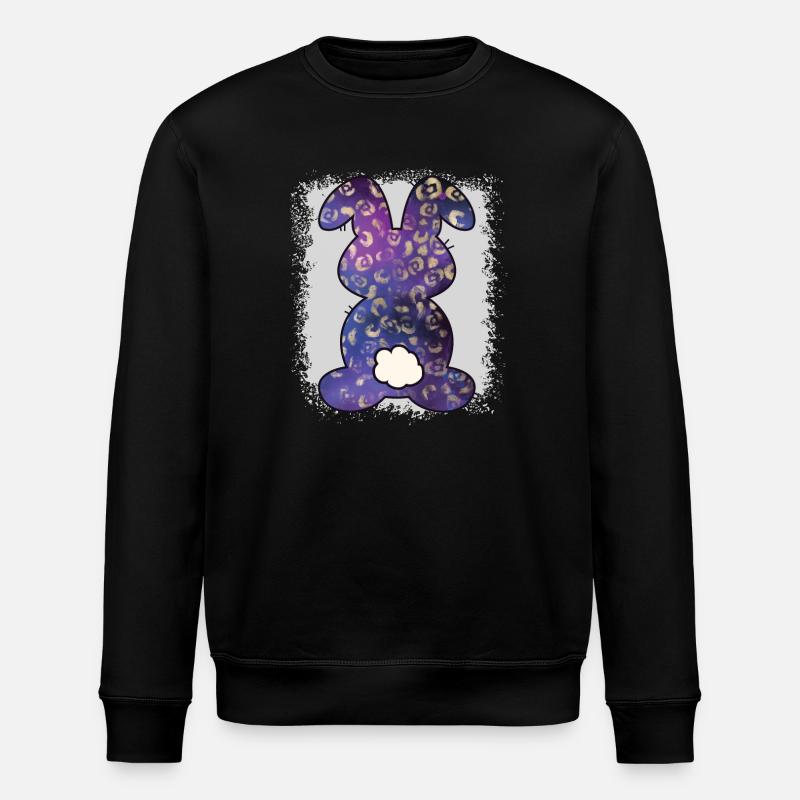Imprimé léopard lapin blanchi Pâques - Sweat bio ROLLER Stanley/Stella Unisexe - noir