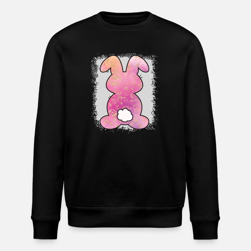 Leopard Print Bleached Easter - Stanley/Stella ROLLER Unisex Organic Sweatshirt - black