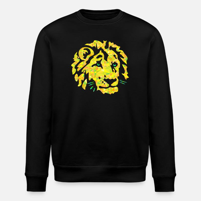 Polygon Leo Head - Stanley/Stella ROLLER Unisex Organic Sweatshirt - black