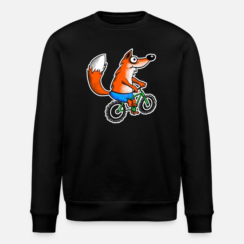 Renard avec VTT - Sweat bio ROLLER Stanley/Stella Unisexe - noir