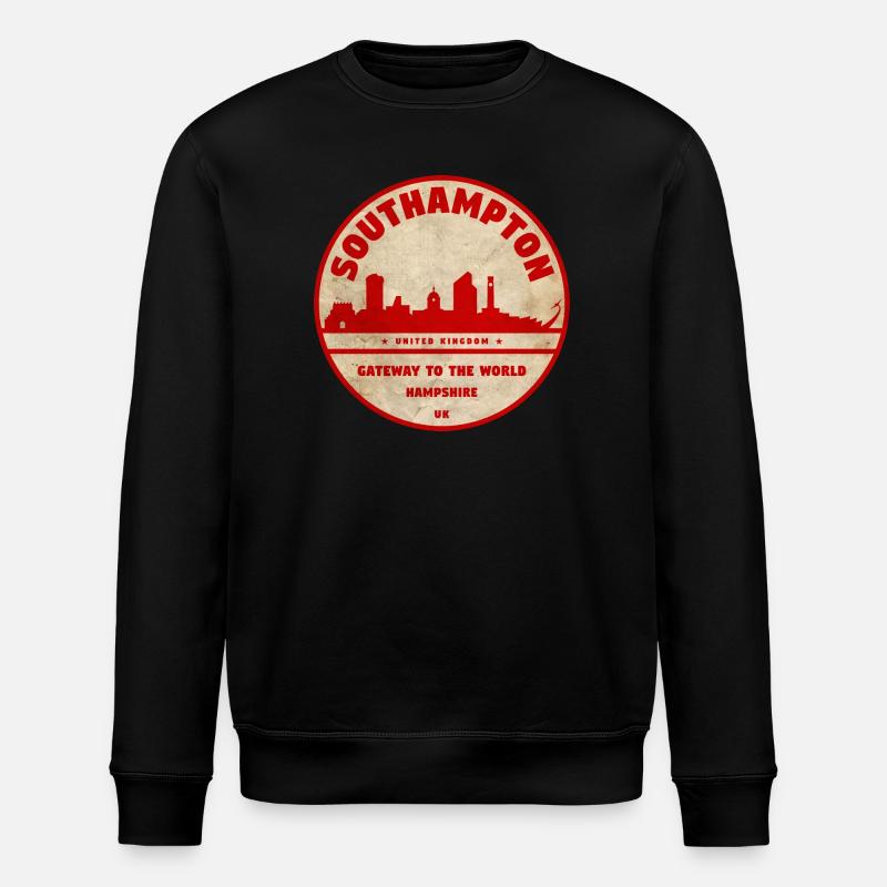 Southampton Skyline Badge - Stanley/Stella ROLLER Unisex Organic Sweatshirt - black