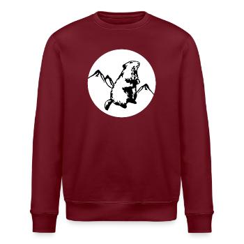 Murmeltier - Stanley/Stella Unisex Bio-Sweatshirt ROLLER - Burgunderrot - Vorne - Nik (191cm)