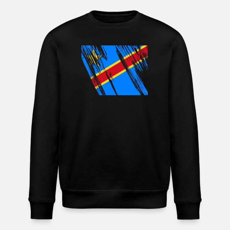 Congo flag - Stanley/Stella ROLLER Unisex Organic Sweatshirt - black