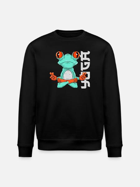 Frosch Yoga - Stanley/Stella Unisex Bio-Sweatshirt ROLLER - Schwarz