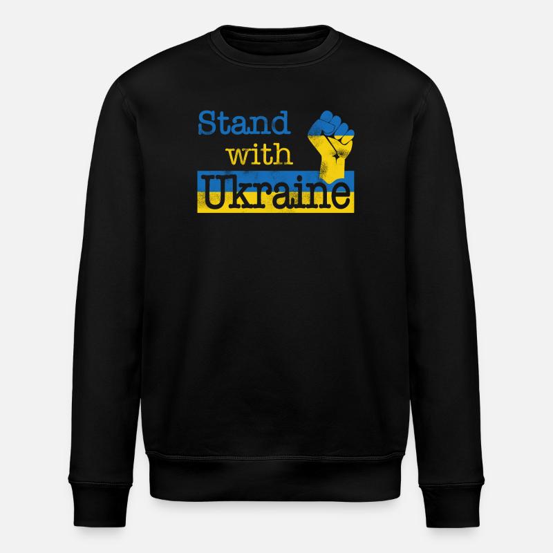 Stand with Ukraine! blue yellow - Stanley/Stella Unisex Bio-Sweatshirt ROLLER - Schwarz