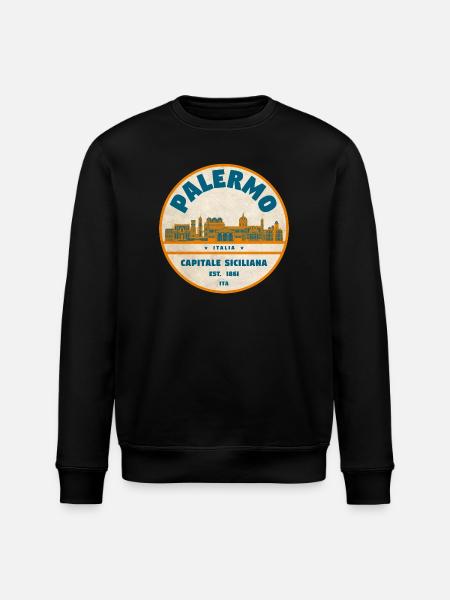 Palermo Retro Stadtlogo rund - Stanley/Stella Unisex Bio-Sweatshirt ROLLER - Schwarz