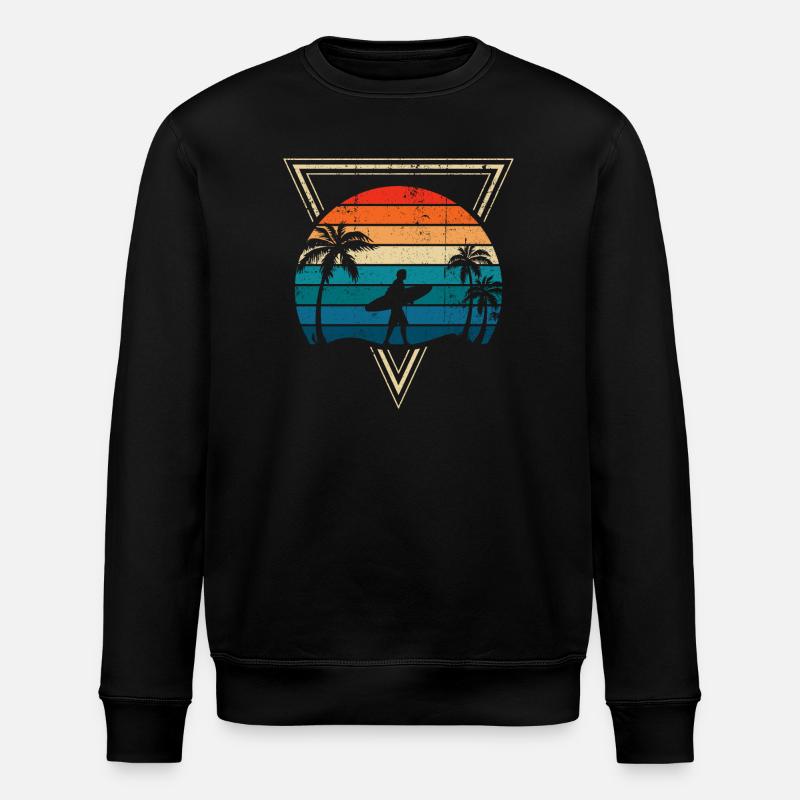 Sunset Surf und Palm Coast - Stanley/Stella Unisex Bio-Sweatshirt ROLLER - Schwarz