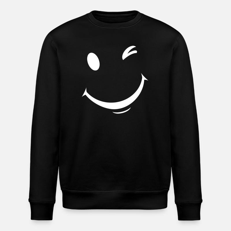 White wink expression - Stanley/Stella ROLLER Unisex Organic Sweatshirt - black