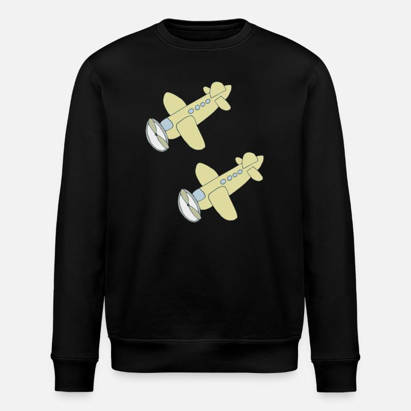 Airplane 2x - Stanley/Stella ROLLER Unisex Organic Sweatshirt - black