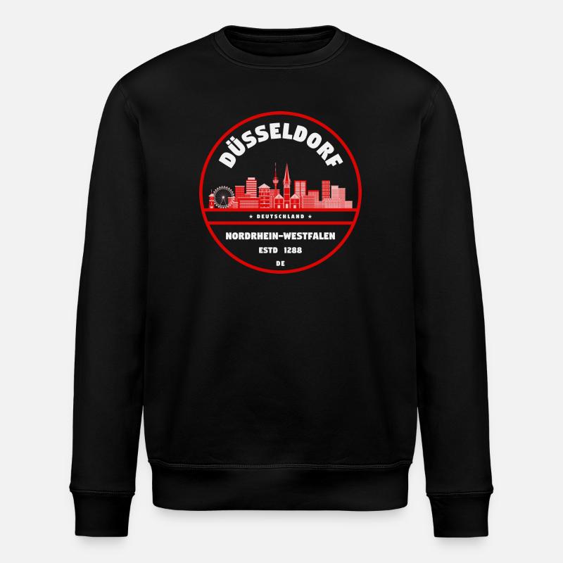 Düsseldorf Skyline Rundlogo - Stanley/Stella Unisex Bio-Sweatshirt ROLLER - Schwarz