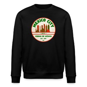 Vintage-Siegel Mexiko-Stadt Skyline - Stanley/Stella Unisex Bio-Sweatshirt ROLLER - Schwarz - Vorne - Nik (191cm)