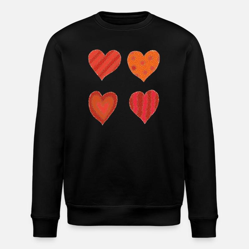 Heart Variations - Stanley/Stella ROLLER Unisex Organic Sweatshirt - black