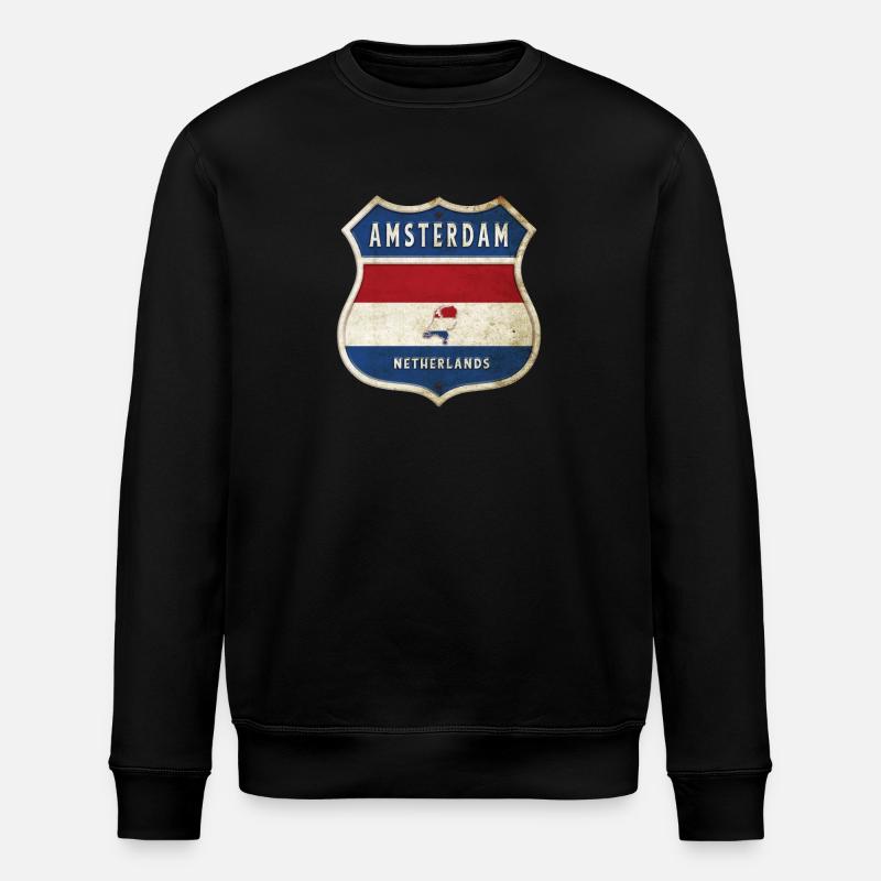 Amsterdam Niederlande Wappen Design - Stanley/Stella Unisex Bio-Sweatshirt ROLLER - Schwarz