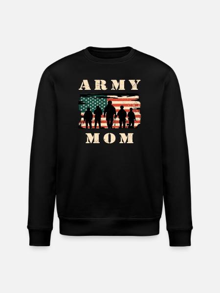 Armee Mutter mit USA Flagge - Stanley/Stella Unisex Bio-Sweatshirt ROLLER - Schwarz