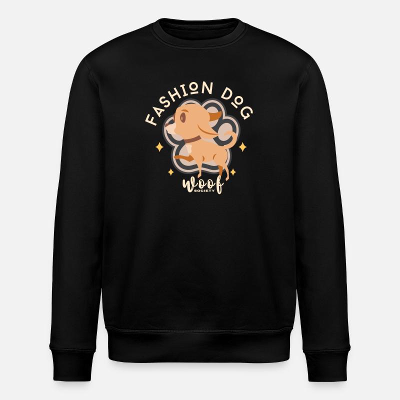 Ziegenmode-Hund Wuff - Stanley/Stella Unisex Bio-Sweatshirt ROLLER - Schwarz