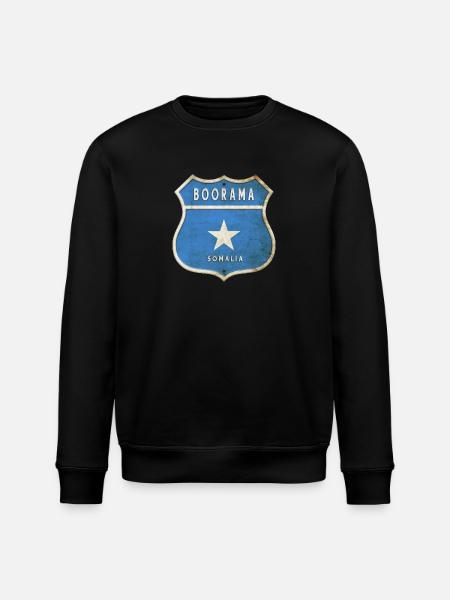Boorama Somalia coat of arms flag design - Stanley/Stella ROLLER Unisex Organic Sweatshirt - black