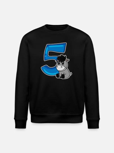 5 år - 5 års fødselsdag med dyremotiv - Stanley/Stella økologisk unisex-sweatshirt ROLLER - sort
