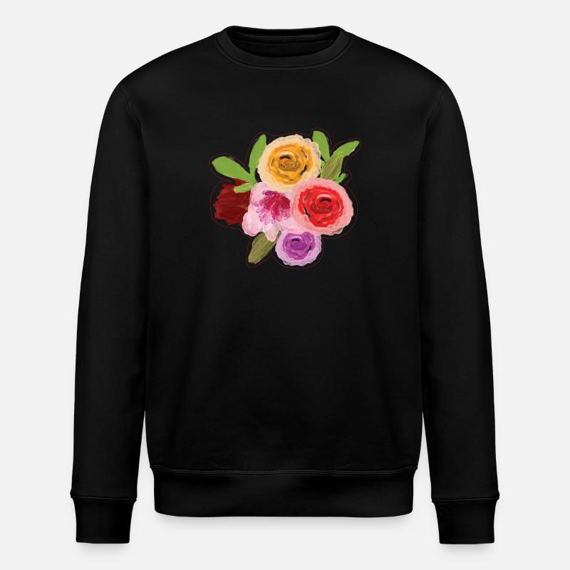 Aquarell Blumen Illustration - Stanley/Stella Unisex Bio-Sweatshirt ROLLER - Schwarz
