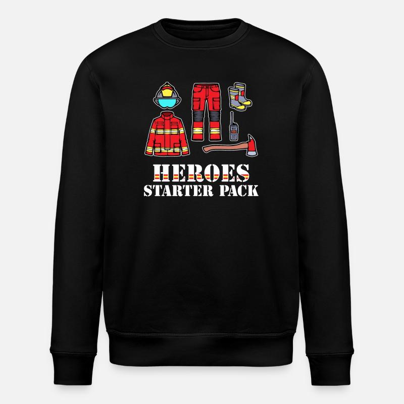 Firefighter Helmet Lifesaver Firefighter Statement - Stanley/Stella ROLLER Unisex Organic Sweatshirt - black
