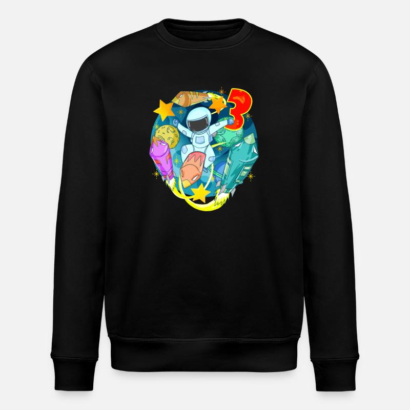 3 Years Birthday Boy Gift - Stanley/Stella ROLLER Unisex Organic Sweatshirt - black