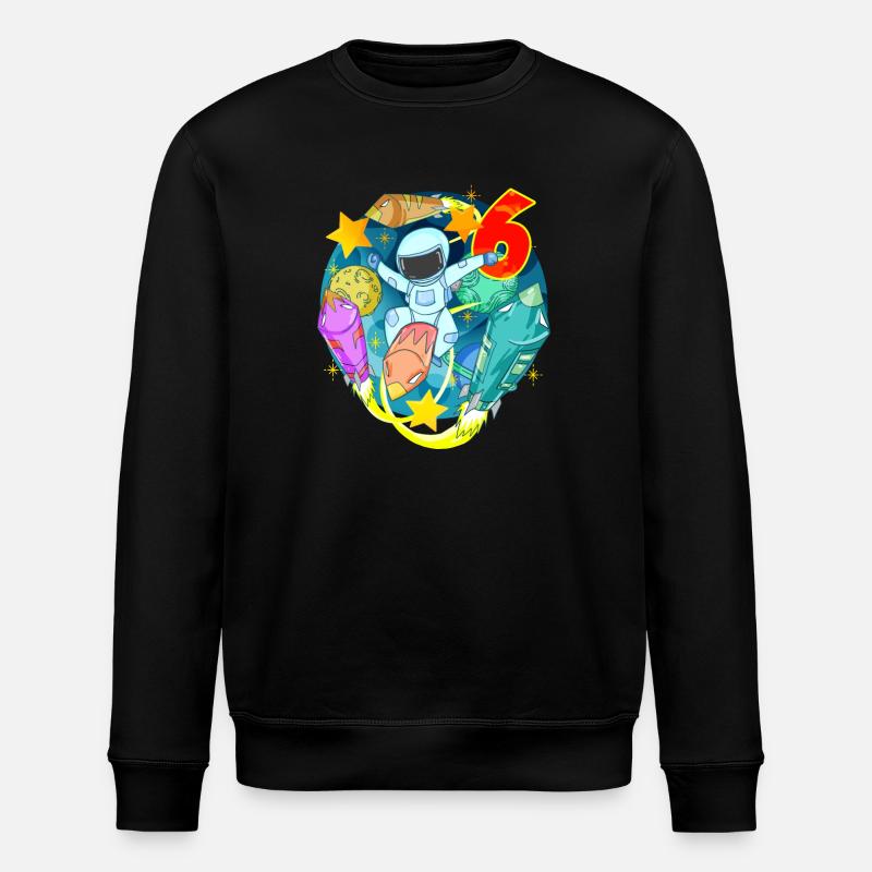 6 Years Birthday Boy Gift - Stanley/Stella ROLLER Unisex Organic Sweatshirt - black