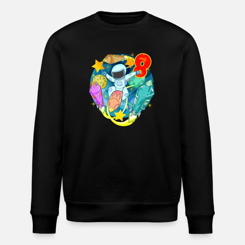8 Years Birthday Boy Gift - Stanley/Stella ROLLER Unisex Organic Sweatshirt - black