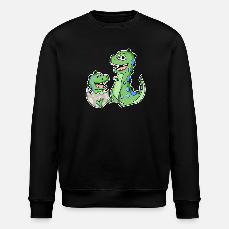 Dinosaur with baby dinosaur - Stanley/Stella ROLLER Unisex Organic Sweatshirt - black