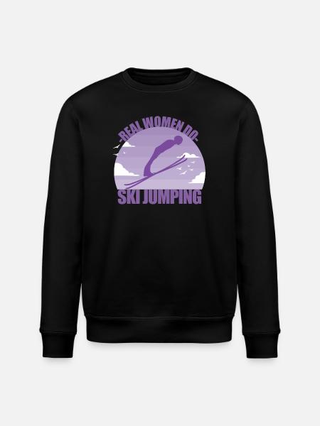 Skispringen Skispringerin Wintersport Geschenk - Stanley/Stella Unisex Bio-Sweatshirt ROLLER - Schwarz