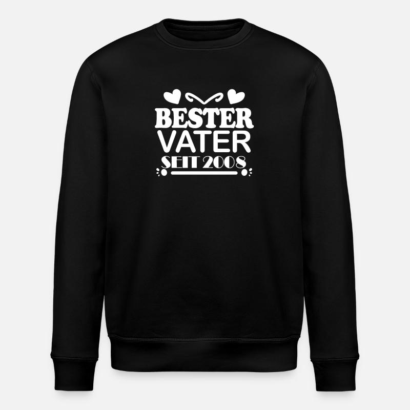 Bester Vater seit 2008 - Stanley/Stella Unisex Bio-Sweatshirt ROLLER - Schwarz