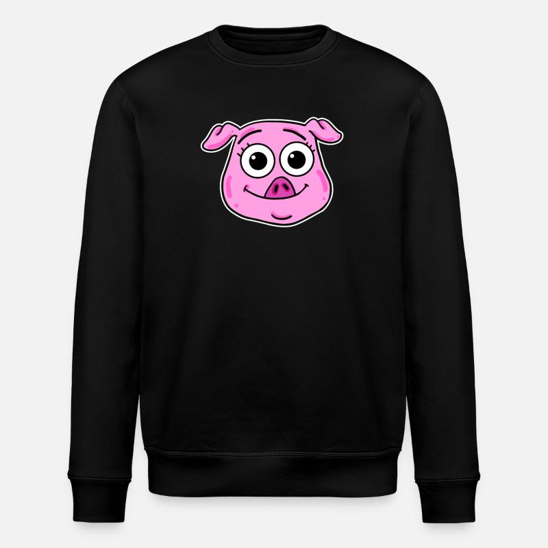 Pig Head Animal Head - Stanley/Stella ROLLER Unisex Organic Sweatshirt - black