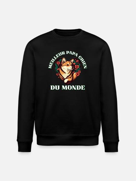 Meilleur Papa Chien Du Monde - Sweat bio ROLLER Stanley/Stella Unisexe - noir